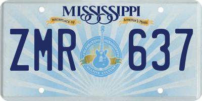 MS license plate ZMR637
