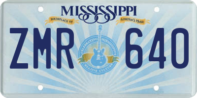MS license plate ZMR640