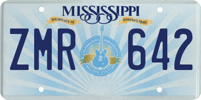 MS license plate ZMR642