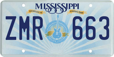 MS license plate ZMR663
