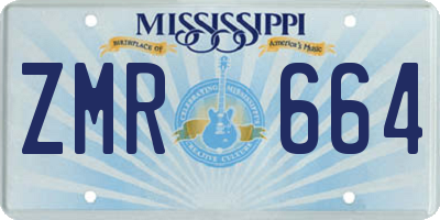 MS license plate ZMR664
