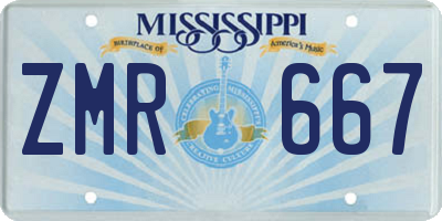 MS license plate ZMR667
