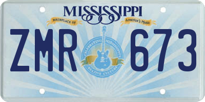 MS license plate ZMR673