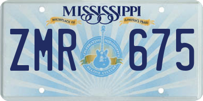 MS license plate ZMR675