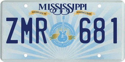 MS license plate ZMR681