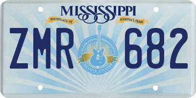 MS license plate ZMR682
