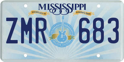 MS license plate ZMR683