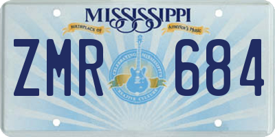 MS license plate ZMR684