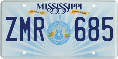 MS license plate ZMR685