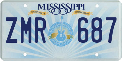 MS license plate ZMR687