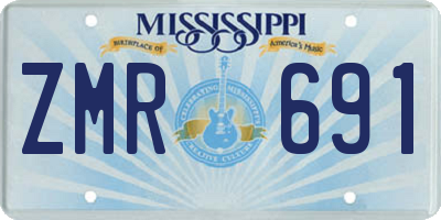 MS license plate ZMR691