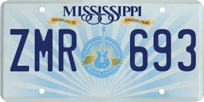 MS license plate ZMR693