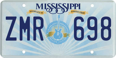 MS license plate ZMR698