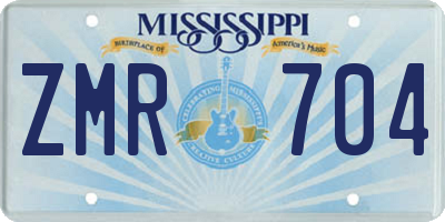 MS license plate ZMR704