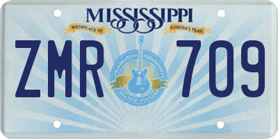 MS license plate ZMR709