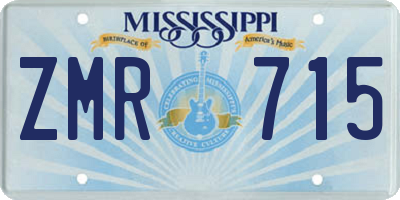 MS license plate ZMR715