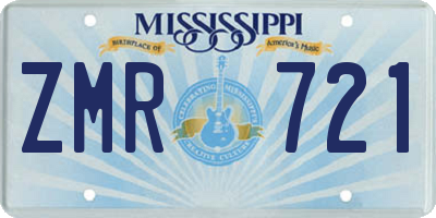 MS license plate ZMR721