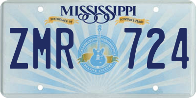 MS license plate ZMR724