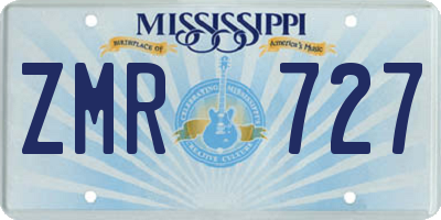 MS license plate ZMR727