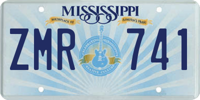MS license plate ZMR741