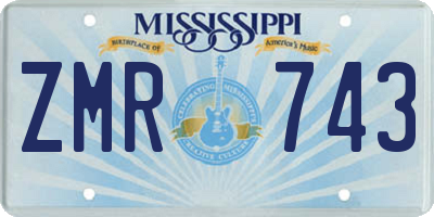 MS license plate ZMR743