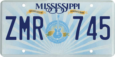 MS license plate ZMR745