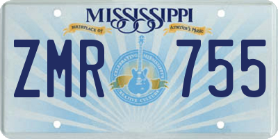 MS license plate ZMR755