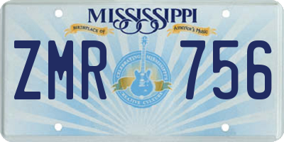 MS license plate ZMR756