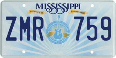 MS license plate ZMR759