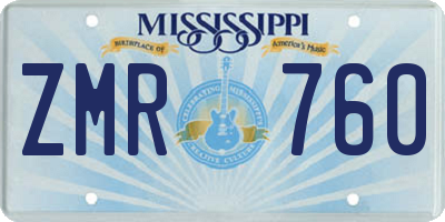 MS license plate ZMR760
