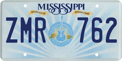 MS license plate ZMR762