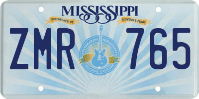 MS license plate ZMR765