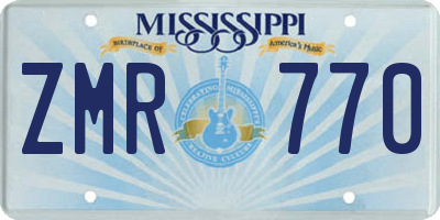 MS license plate ZMR770