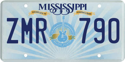 MS license plate ZMR790