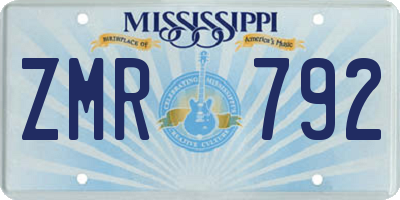 MS license plate ZMR792