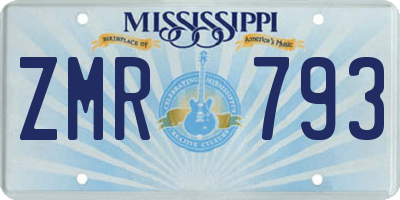MS license plate ZMR793