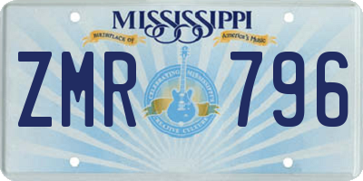 MS license plate ZMR796
