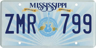 MS license plate ZMR799
