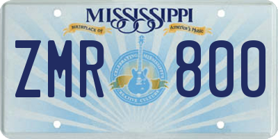 MS license plate ZMR800