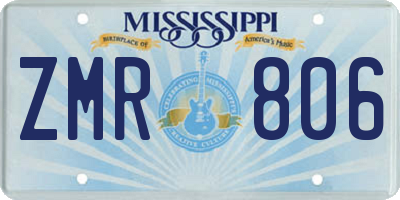 MS license plate ZMR806