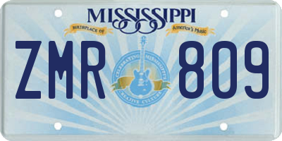 MS license plate ZMR809