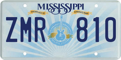 MS license plate ZMR810