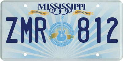 MS license plate ZMR812