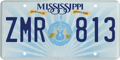 MS license plate ZMR813