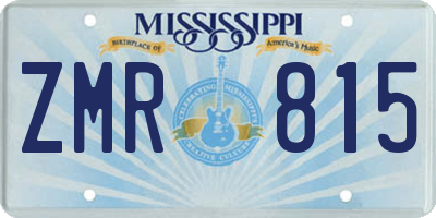 MS license plate ZMR815