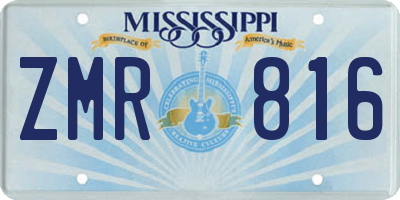 MS license plate ZMR816
