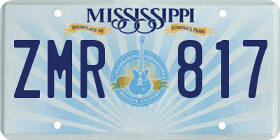 MS license plate ZMR817
