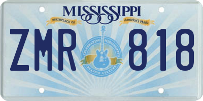 MS license plate ZMR818