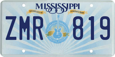 MS license plate ZMR819