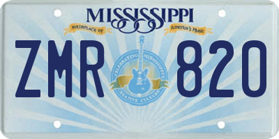 MS license plate ZMR820